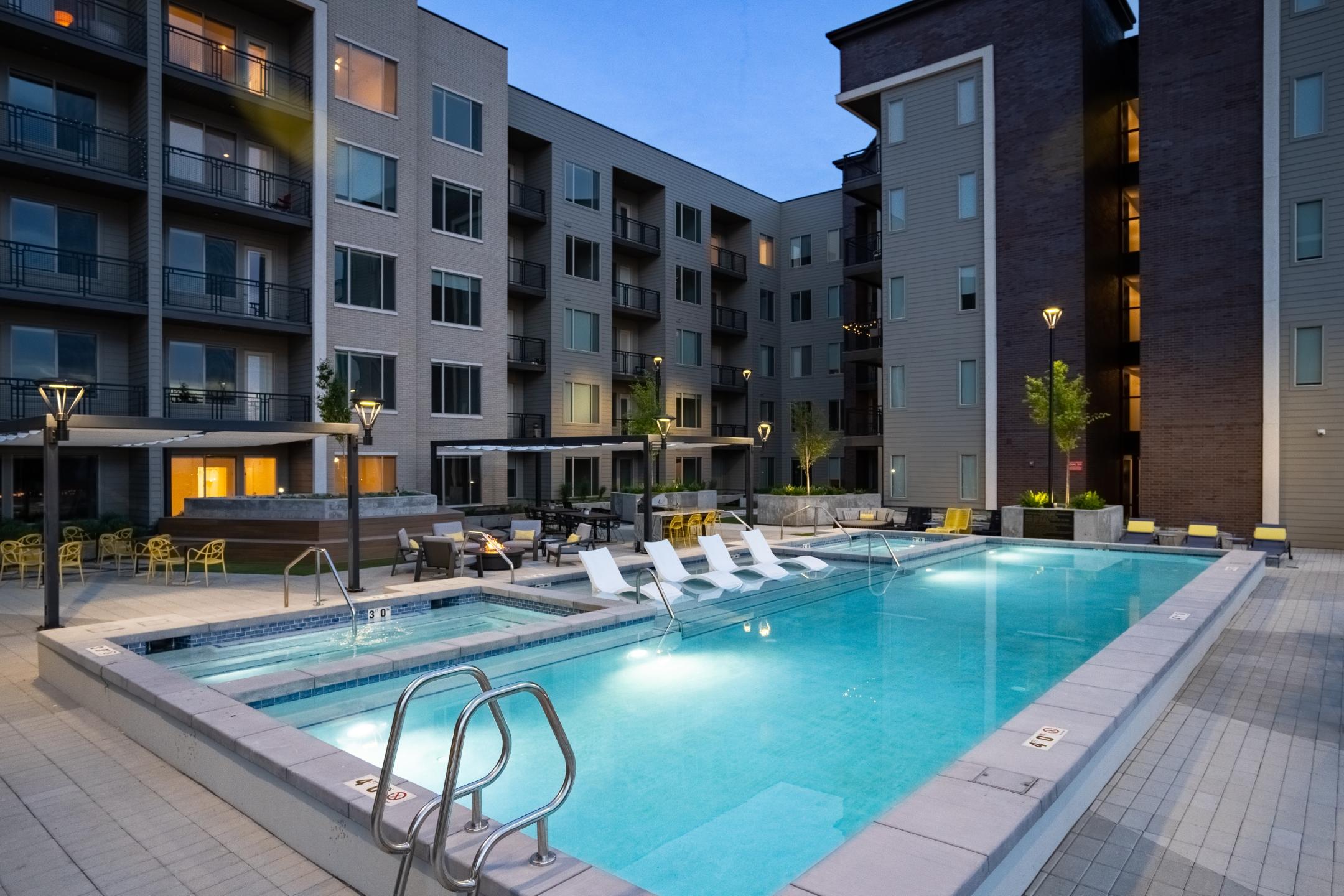 swimming pool at apartment complex